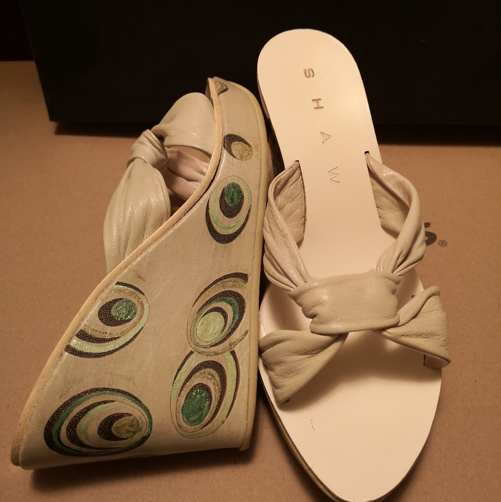 Leather mules made in Italy.